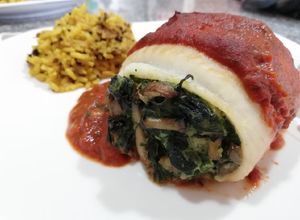 Una foto de Panga rellena con arroz al curry