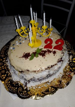 Una foto de Tarta de chocolate y crema de caramelo