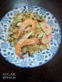 沙茶海鮮炒麵 的食譜成品照片