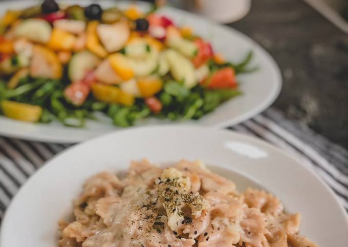 Resep Pasta Creamy Farfalle Kembang Kol cocok untuk diet Anti Gagal