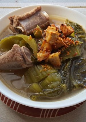 Foto resep Bakut sayur asin (non halal)