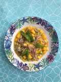 Ceviche de atún en conserva, con mango, alficoz, cebolla roja y salsa de limón y naranja