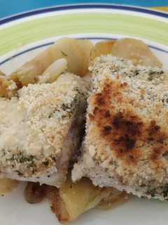 Una foto de Pescado almendrado al horno