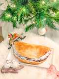 Πρωτότυπη galette des rois 👑 (Γαλ. Βασιλόπιτα) με γέμιση κρέμα σοκολάτα και ινδοκάρυδο