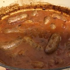 A picture of Sausage and red wine casserole #mycookbook.