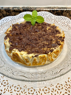 Una foto de Pastel de queso y chocolate, bajo en azúcar y grasas