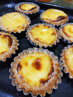 Foto resep Portuguese egg tart with instant puff pastry