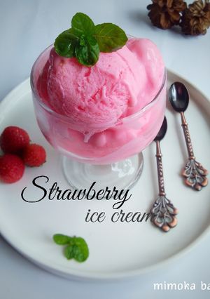 Foto resep Strawberry ice cream