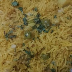 A picture of Mattar pulao.