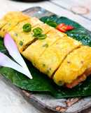 Trứng chiên nấm kim châm