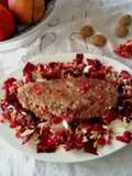 Polpettone con radicchio, noci e melograno