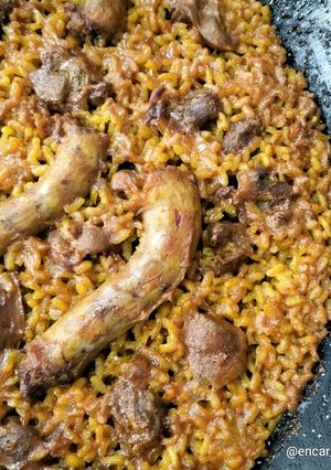 Una foto de Arroz agazpachado con mollejas y cuellos de pollo