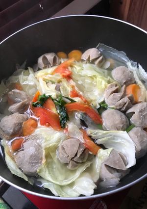Foto resep Sop bakso dan sayur