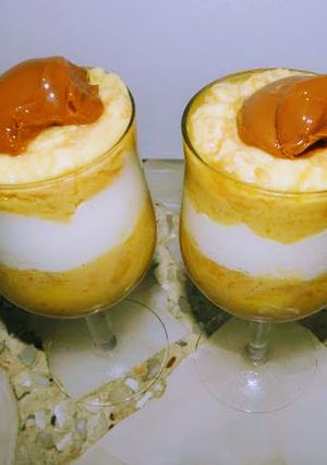 Una foto de Copa de flan y cereal