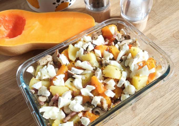 Gratin butternut, lardons, champignons chèvre de Cook & Dream - Cookpad