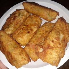 A picture of Homemade stuffed Egg Rolls.