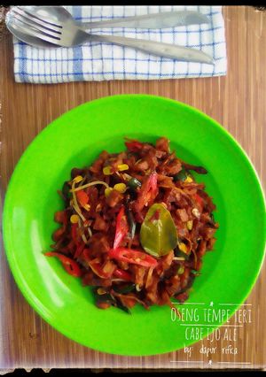 Foto resep Oseng tempe teri cabe ijo ale