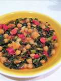 Guiso de col Kale con garbanzos y chistorra al limón