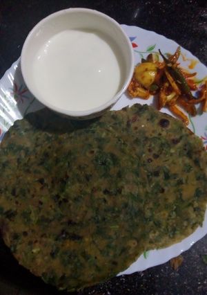 A picture of Palak thepla.