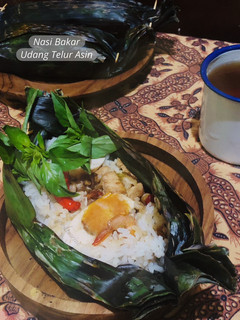 Foto resep Nasi Bakar Udang Telur Asin