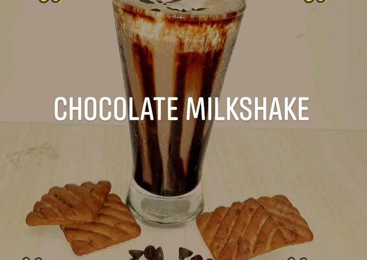 Steps to Prepare Any-night-of-the-week Chocolate milkshake with leftover cake and biscuits