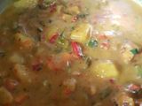 Bechamel based veggie chicken curry soup