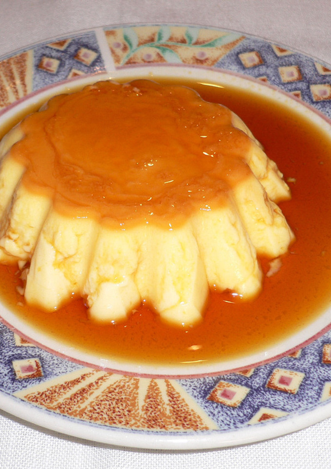 Una foto de Flan de mango