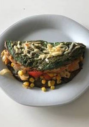 Una foto de Panqueques de acelga rellenos