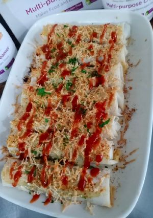 Foto resep Baked spinach tofu springrolls