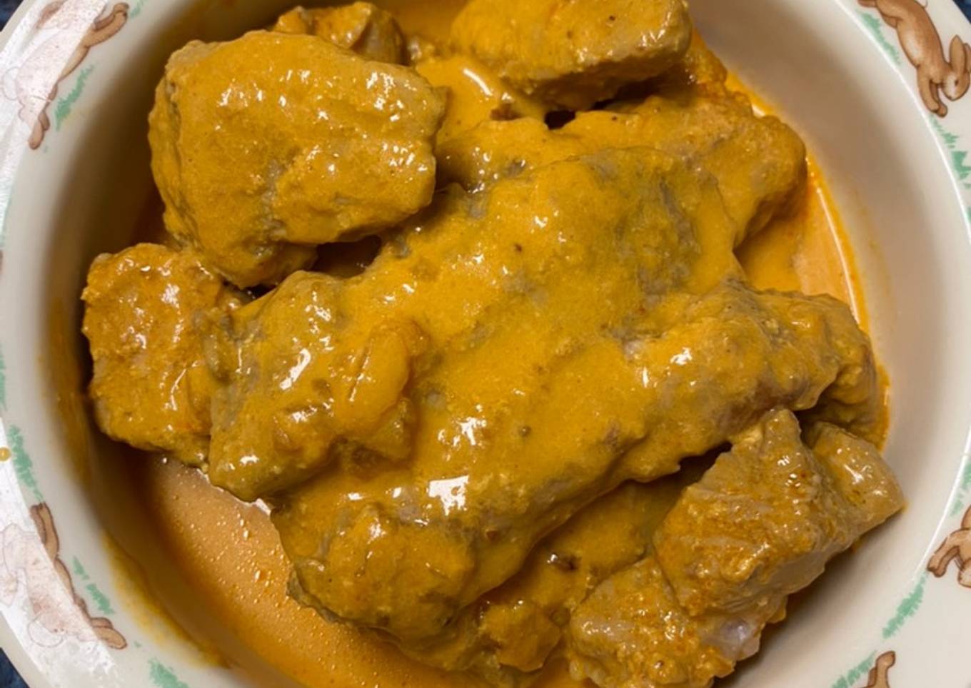 Carne de cerdo al curry de Madras