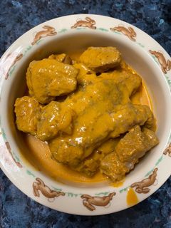 Una foto de Carne de cerdo al curry de Madras
