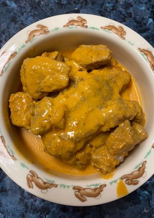Una foto de Carne de cerdo al curry de Madras