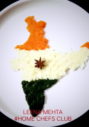 A picture of Tricolour semolina halwa.