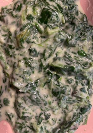 A picture of My favorite creamed spinach.