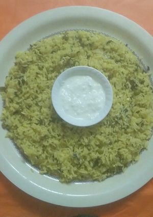 A picture of Methi rice.