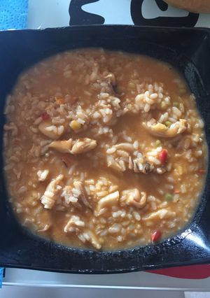 Una foto de Arroz caldoso con marisco
