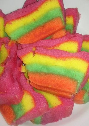 Foto resep Rainbow cake kukus Ny.Liem