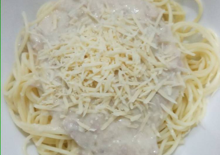 Cara Gampang Membuat Spaghetti Tuna Carbonara Anti Gagal