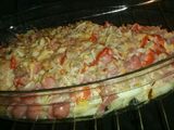Pizza con base de patatas fritas