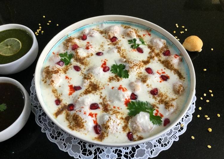 Recipe of Super Quick Homemade Moong dal dahi bhallas