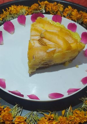A picture of Mango custard tart.