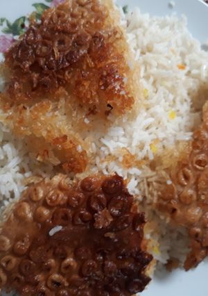 عکسی از دستور ته دیگ با برنج شب مونده