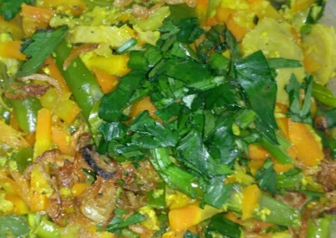 Resep Buncis wortel orak-arik telur praktis, Enak