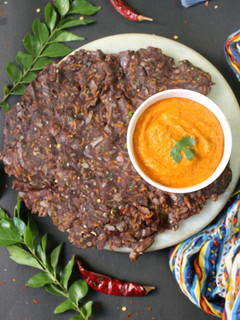 A picture of Ragi Roti / finger millet flour roti.