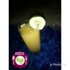 PnApple and cucumber juice A picture of PnApple and cucumber juice.