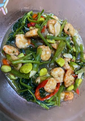 Foto resep Tumis kangkung udang & pete