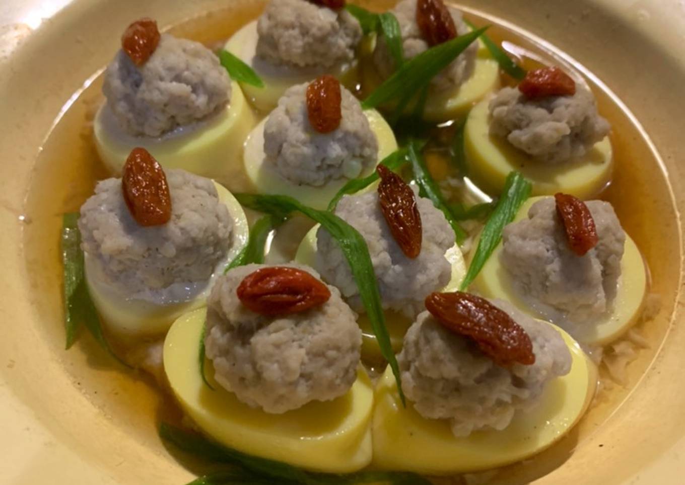 Steam tofu with minced meat
