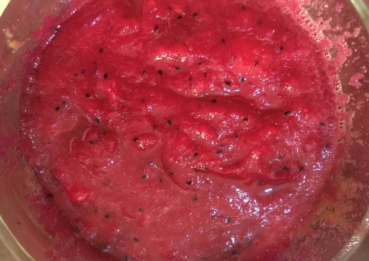 Bagaimana Menyiapkan Dragon Papaya Pear Puree yang Lezat Sekali