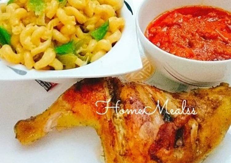 Simple Way to Make Ultimate Marc Cheese Pasta with grilled chicken