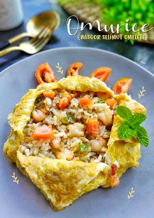 Foto resep Omurice (nasgor selimut omelet)